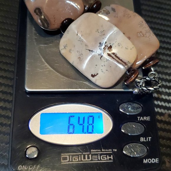 8 Inch 925 Sterling Silver Four Large Beautiful Stones Bracelet - Picture 8 of 8